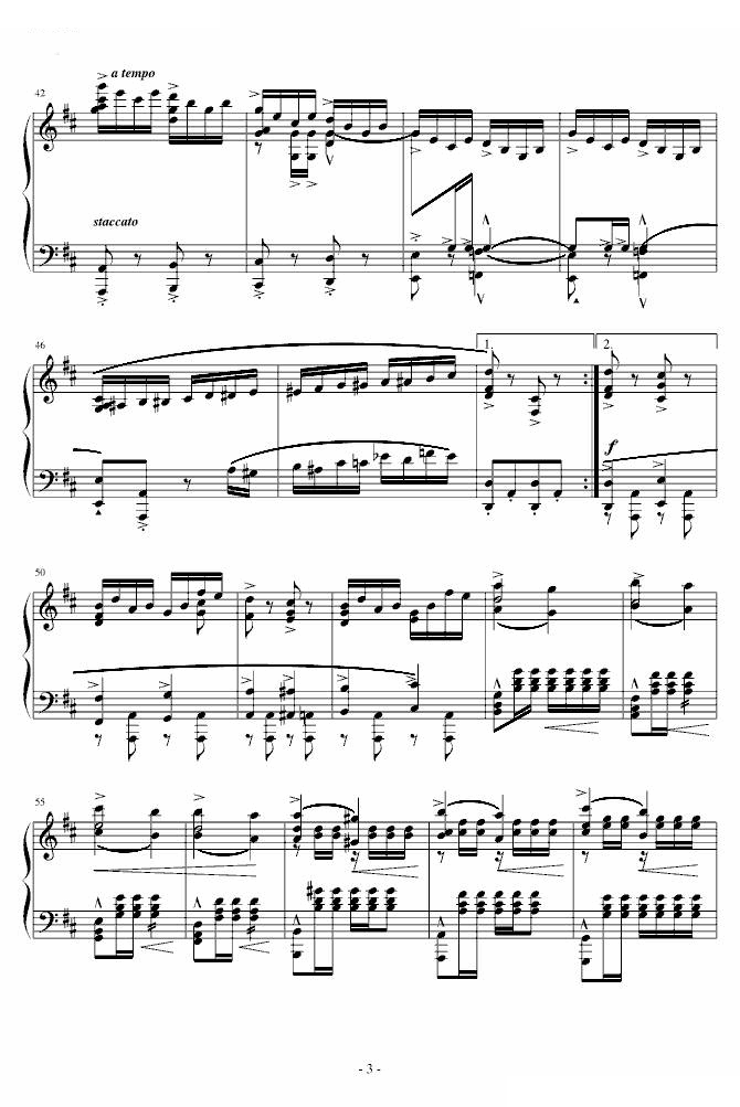 爆难第一号威风凛凛进行曲钢琴