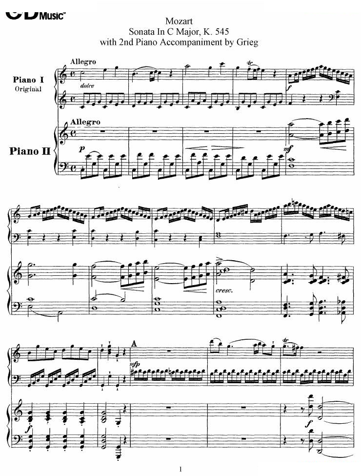 Grieg-Mozart-sonata KV545 2 pianos