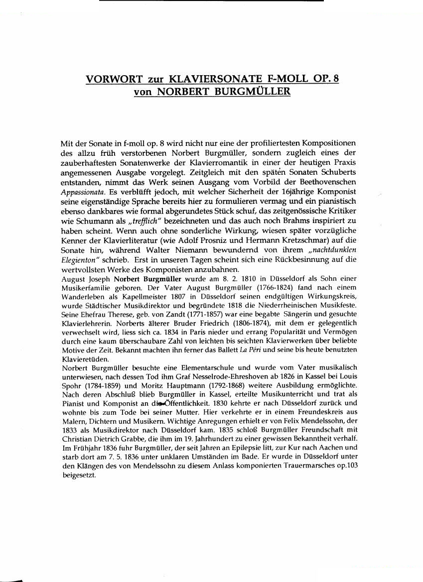 Burgmüller, Norbert Sonata op8