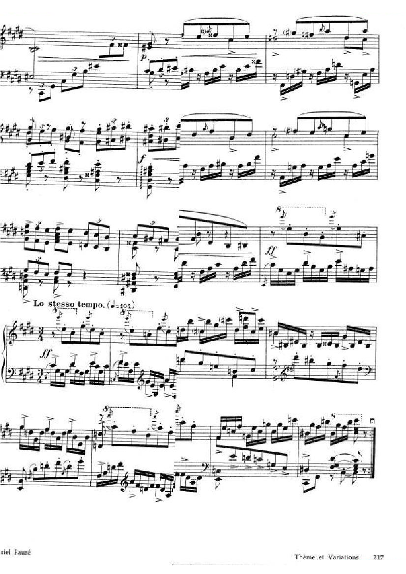 Fauré Theme et variations, opus 73