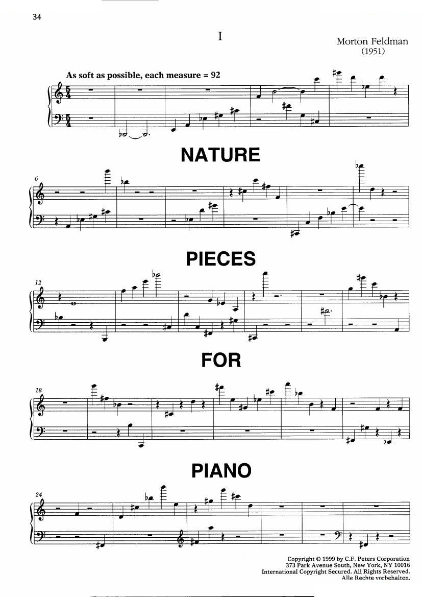 Feldman_Nature Pieces for Piano