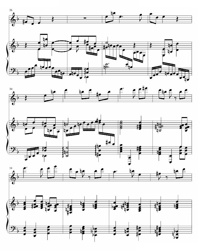 长笛钢琴奏鸣曲（第一乐章）