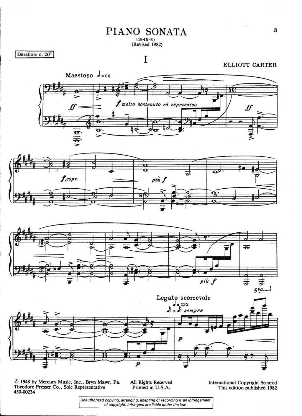 Carter Piano Sonata