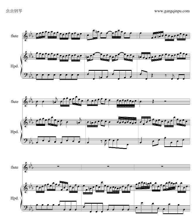 巴赫羽管键琴协奏曲BWV1031第一乐章