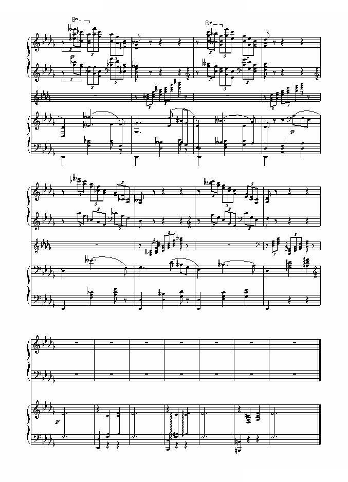 降b小调第一钢琴协奏曲(两架钢琴谱）