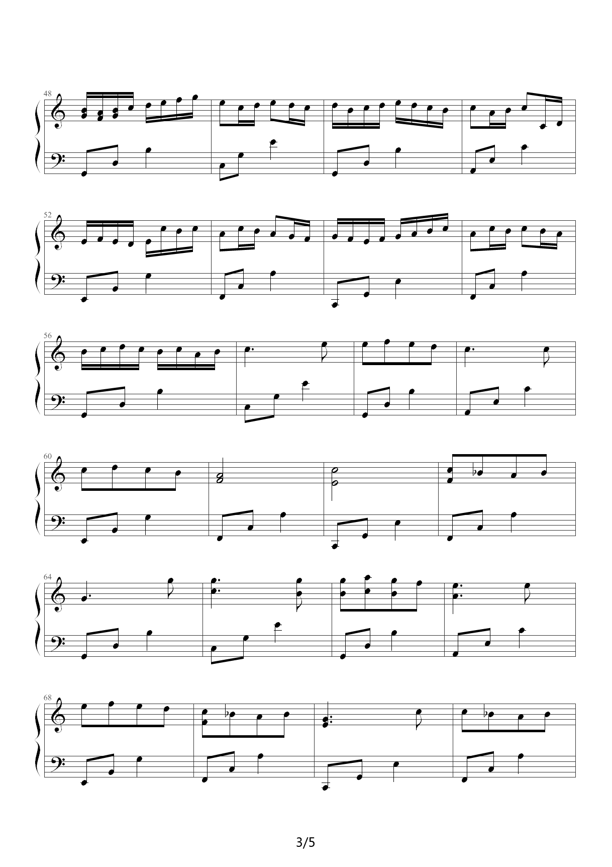 我的卡农变奏曲 C调