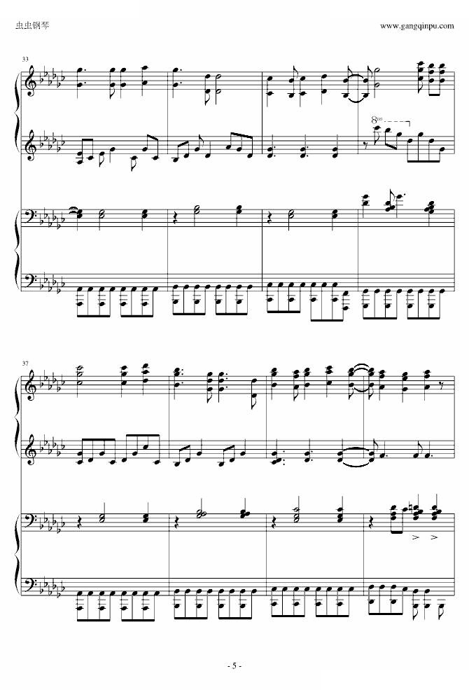 火影忍者主题曲yura yura，钢琴四手