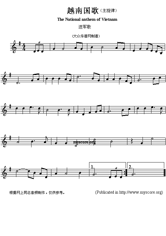 越南国歌（The National anthem of Vietnam）