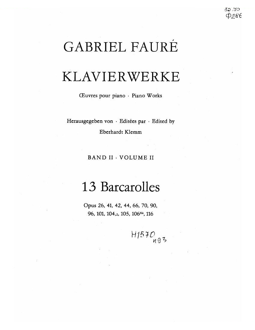 Faure 13 Barcarolle