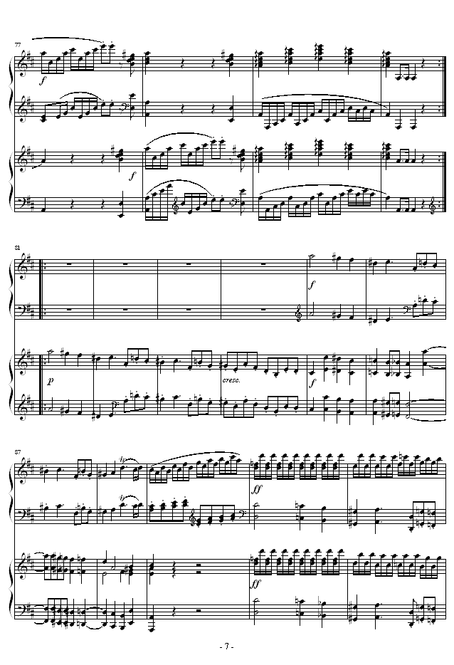 D大调双钢琴奏鸣曲K448第一乐章