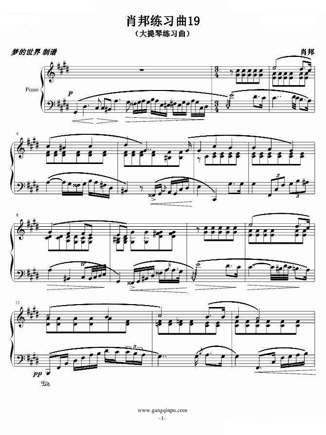 肖邦练习曲第19首——大提琴练习曲