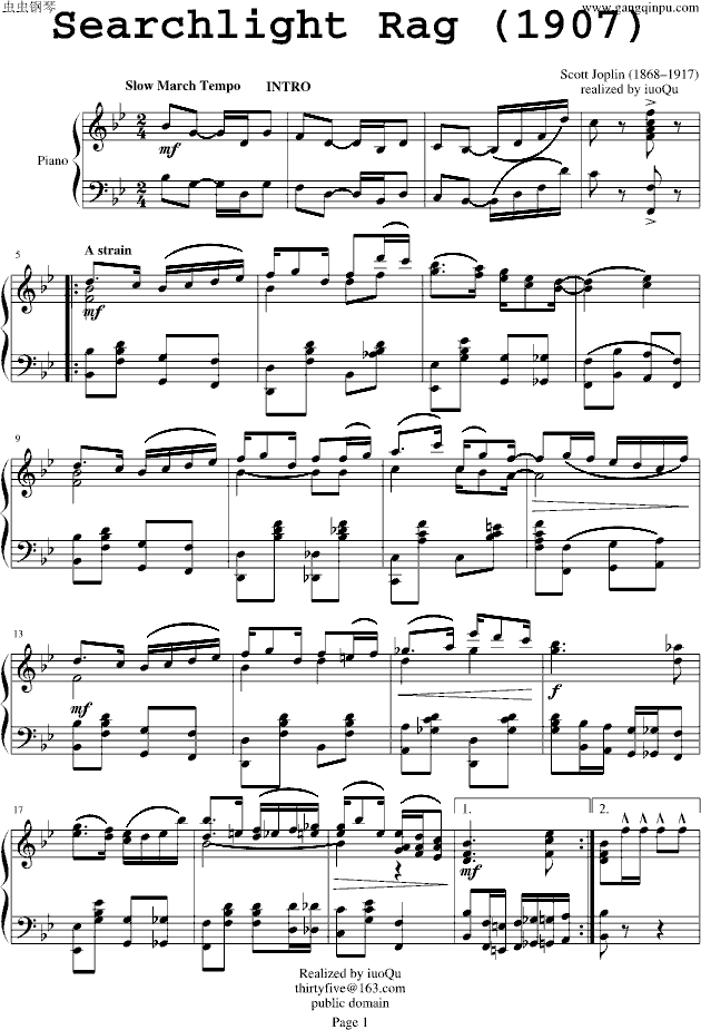 Searchlight Rag - Scott Joplin