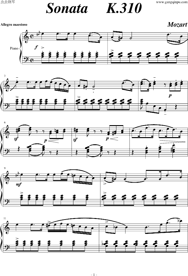 莫扎特Sonata K.310_（动画）琴之森版