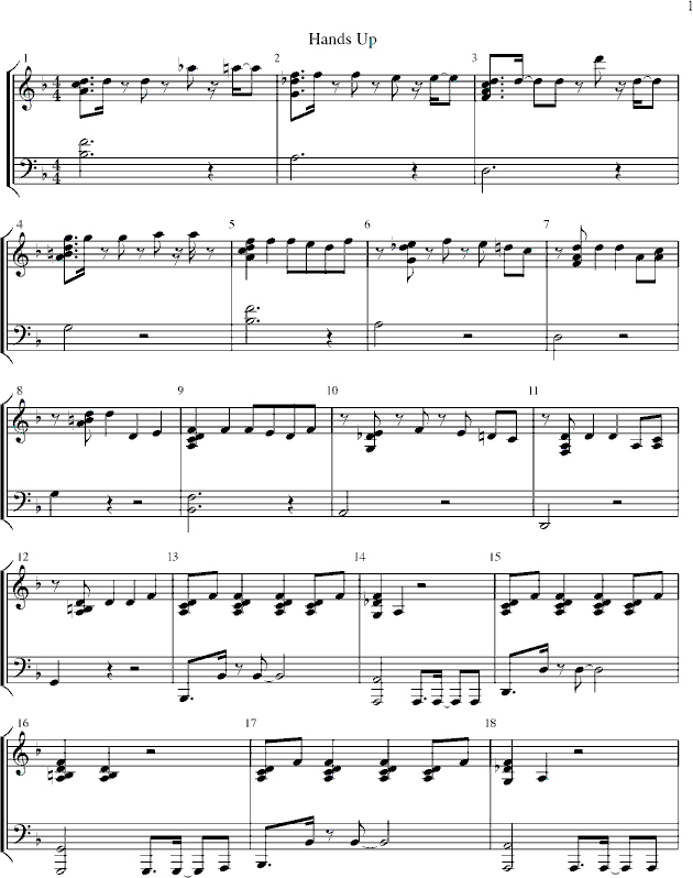 Hands Up （Key of F） - 2PM