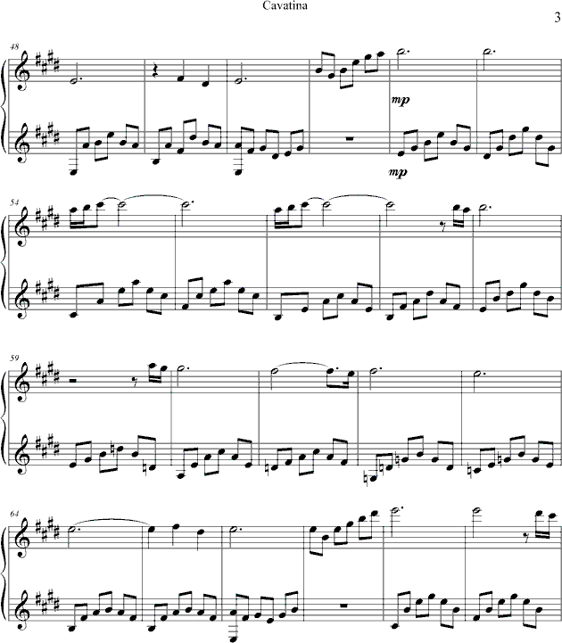 cavatina钢琴版