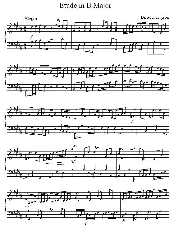 Etude in B Major