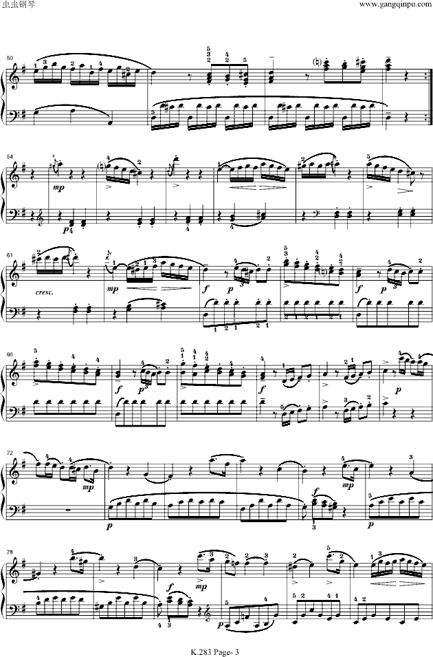 莫扎特G大调钢琴奏鸣曲K.283
