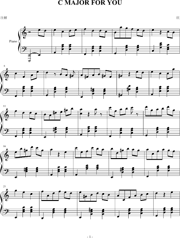 C MAJOR FOR YOU