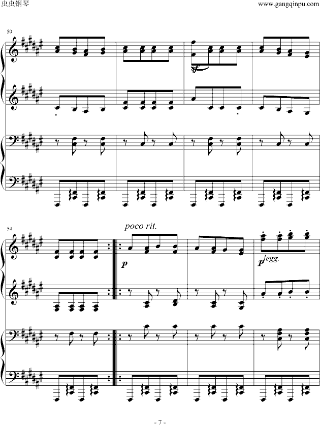 匈牙利舞曲第5号四手联弹
