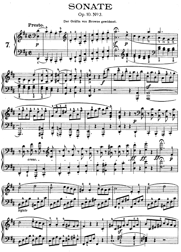 D大调第七钢琴奏鸣曲 - Op. 10 No--3