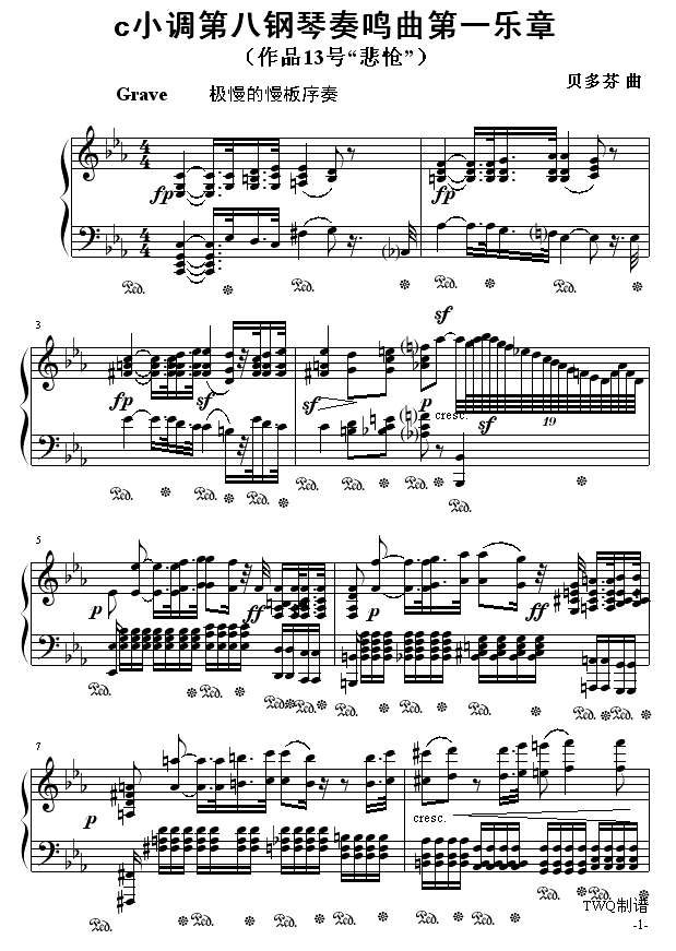 悲怆奏鸣曲第一乐章