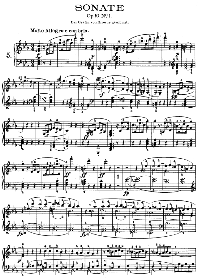 C小调第五钢琴奏鸣曲 - Op. 10—1