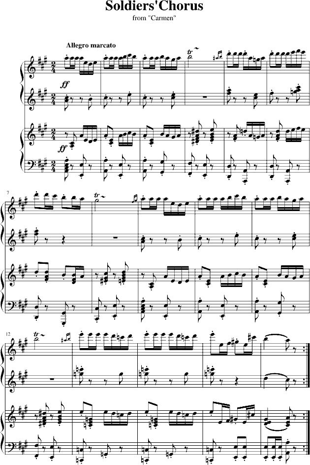 卡门序曲- 四手联弹
