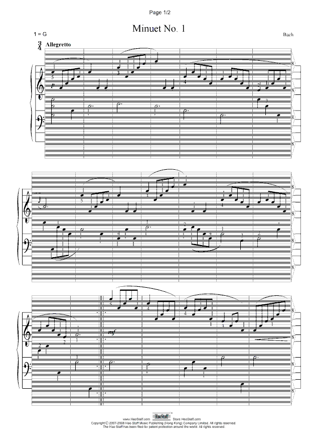 巴赫 - 小步舞曲 Minuet（郝氏谱）！