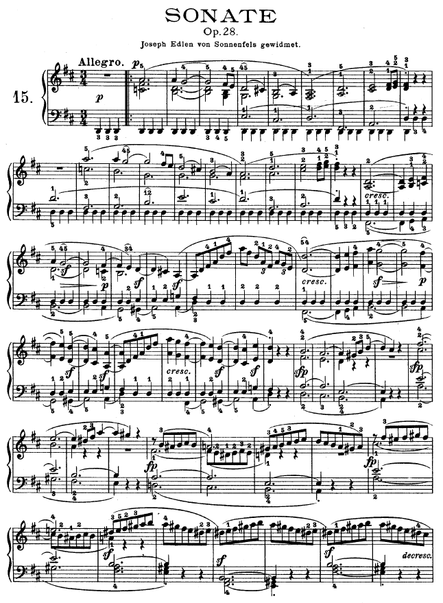 第十五钢琴奏鸣曲-（Op.28）