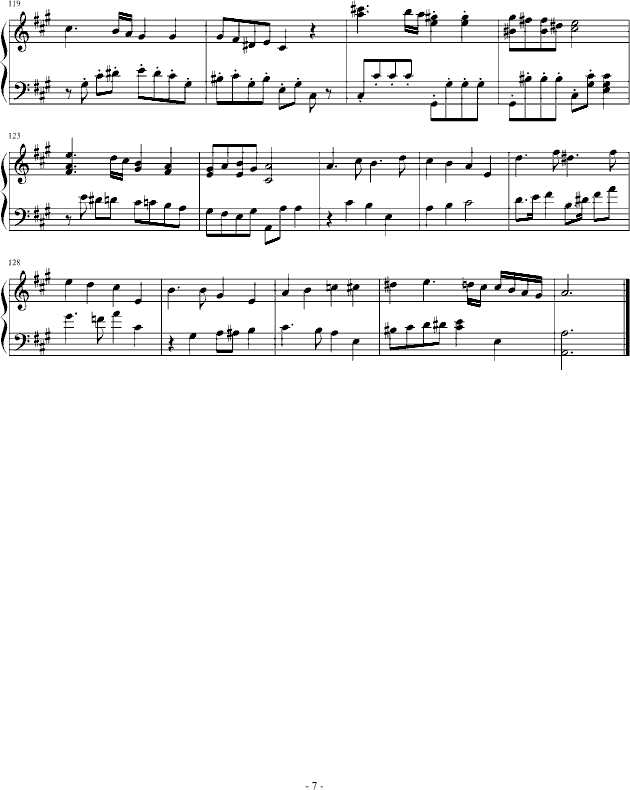  A大调奏鸣曲（第一乐章）