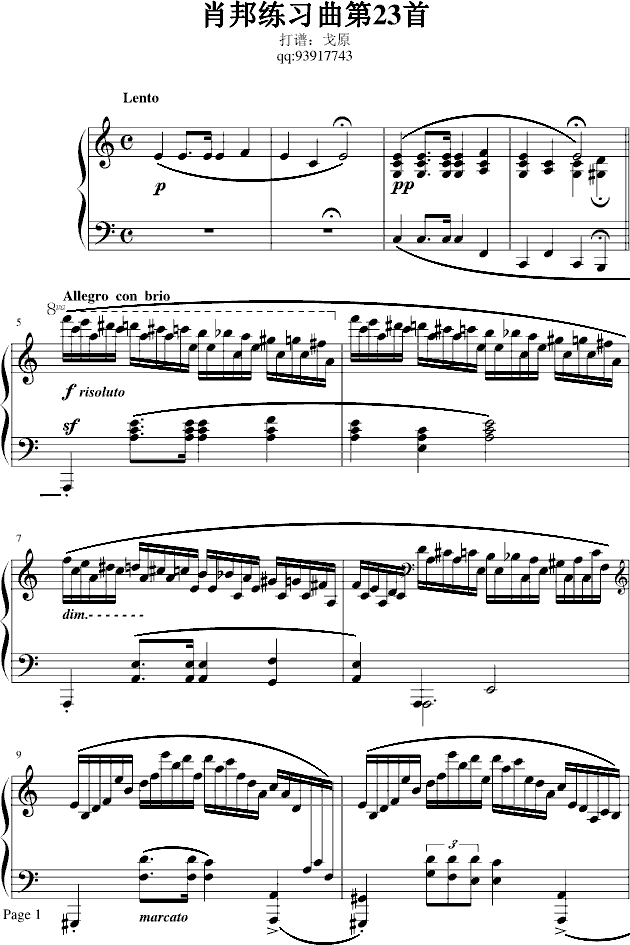 肖邦冬风练习曲