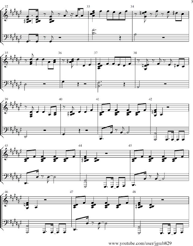 Hands Up （Original Key F#） - 2PM