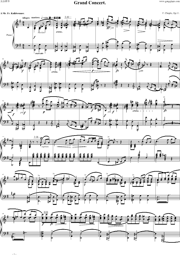 肖邦 e小调第一钢琴协奏曲 第一乐章