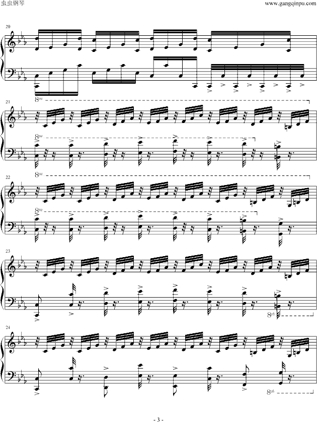 金曲奖杰伦宇豪双钢琴曲（单钢琴谱）