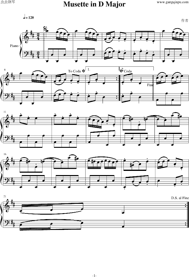 Musestte in D Major