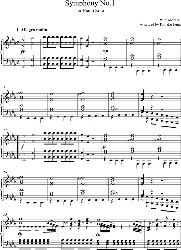 Symphony No.1 for Piano Solo