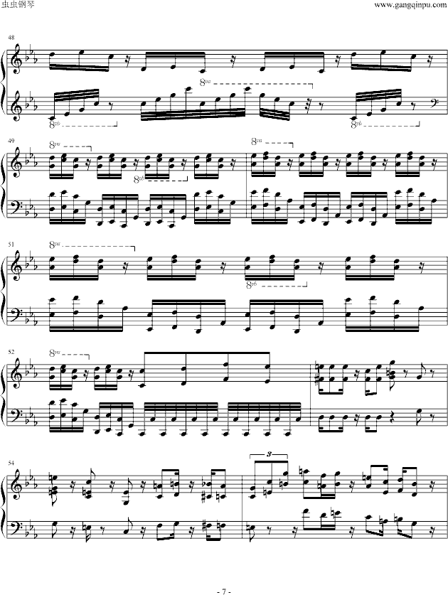 金曲奖杰伦宇豪双钢琴曲（单钢琴谱）