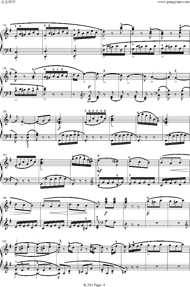 莫扎特G大调钢琴奏鸣曲K.283