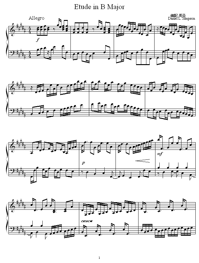 Etude in B Major -圣