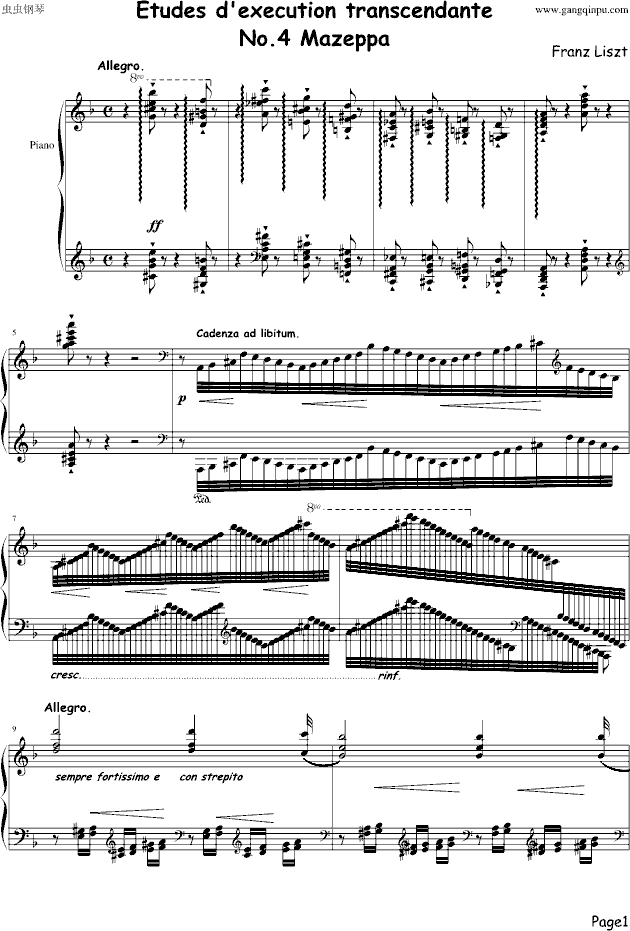 Etudes dexevution transcendante No.4 （Mazeppa）
