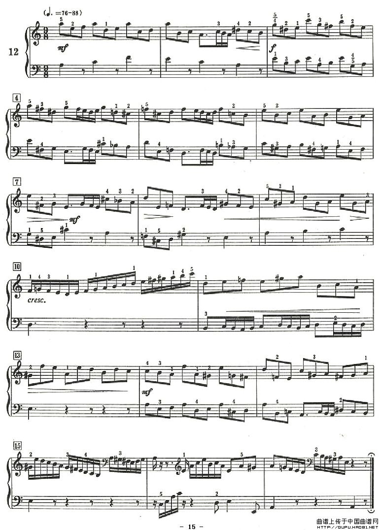 十二首小前奏曲（为初学者而作的练习曲）P15