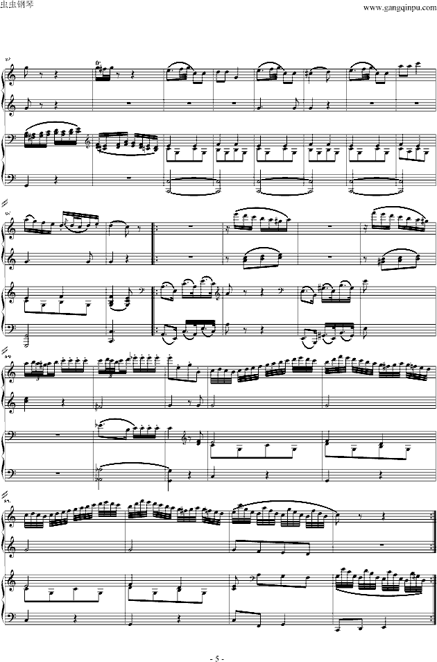 C大调四手联弹琴奏鸣曲（第三乐章）