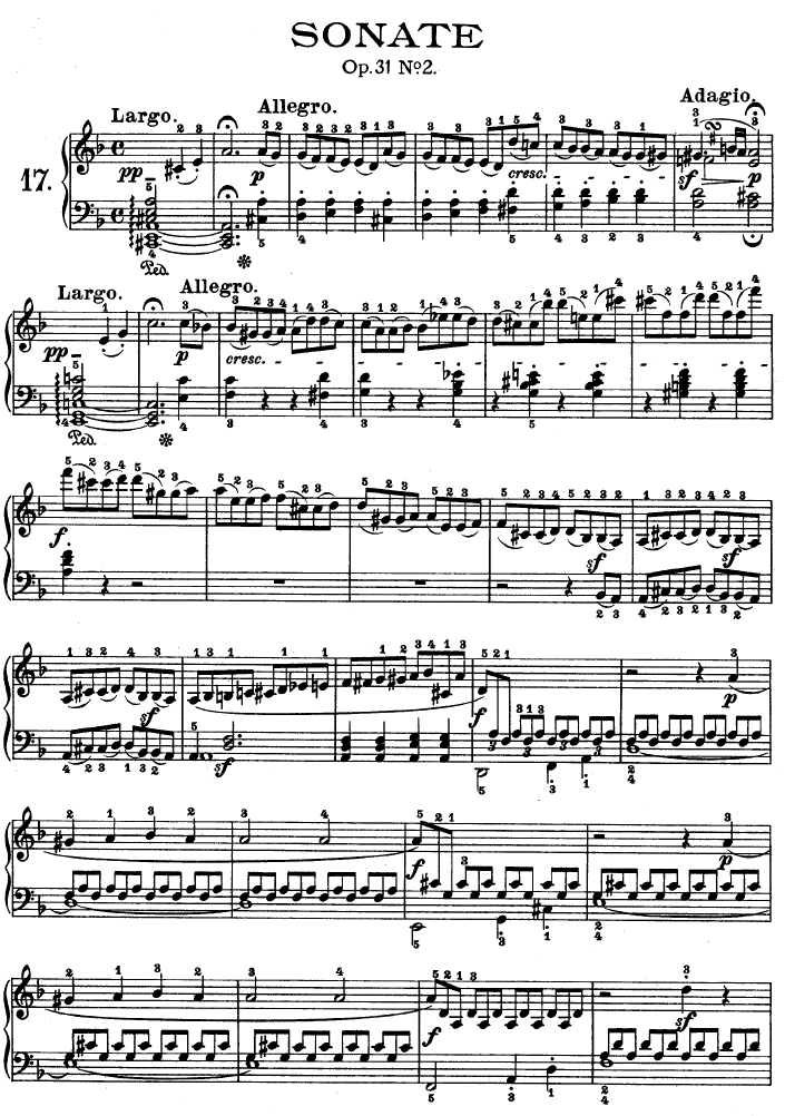 暴风雨-d小调第十七钢琴奏鸣曲 - Op.31—2