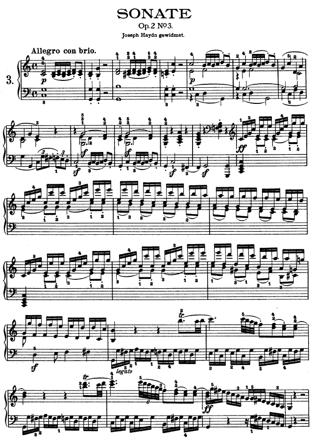 第三钢琴奏鸣曲 -Op.2 No.3