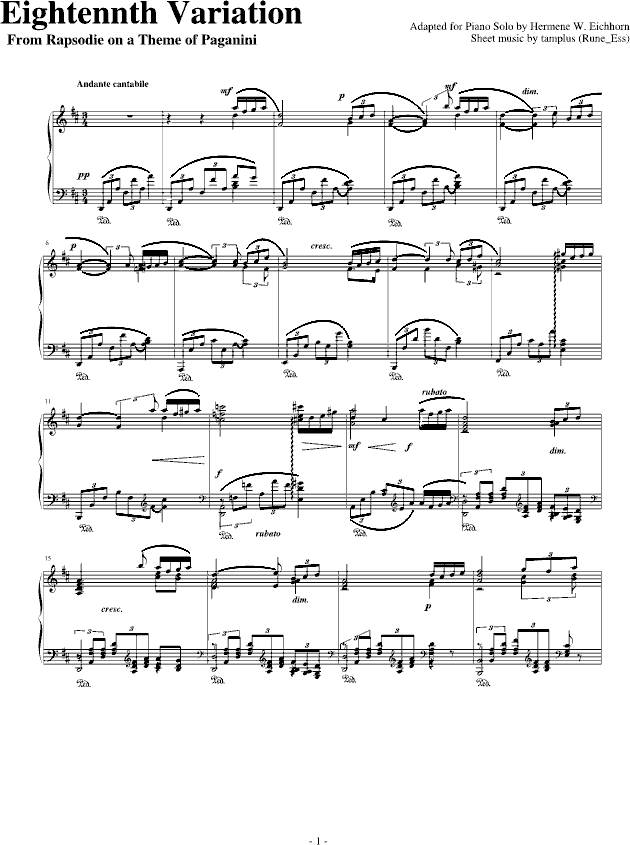 帕格尼尼主題变奏曲XVIII
