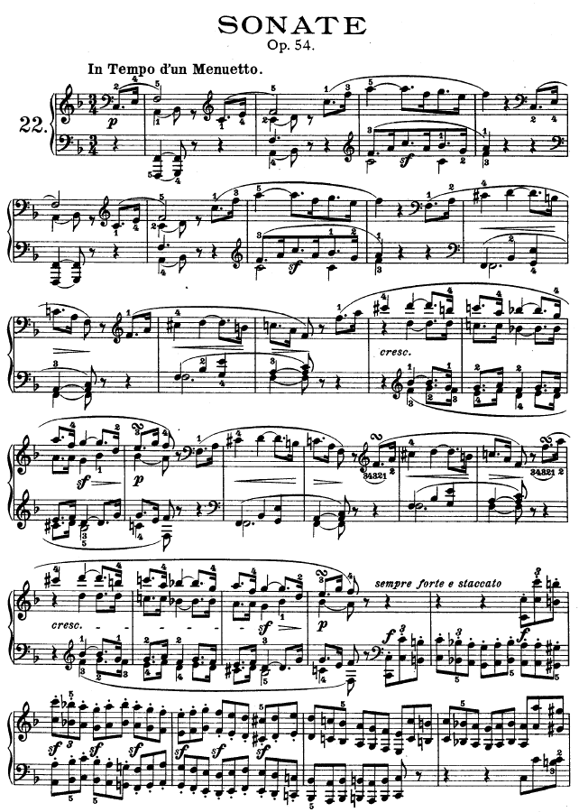 第二十二钢琴奏鸣曲-Op.54