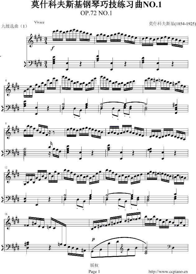 练习曲Op.72 No.1