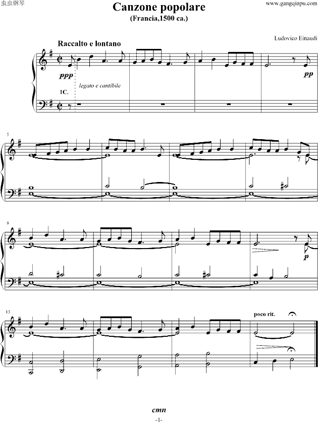 Canzone Popolare (Francia,1500 ca.)