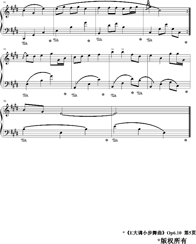 E大调小步舞曲Op6.10