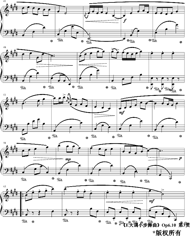 E大调小步舞曲Op6.10